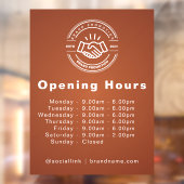 Autocollant Pour Fenêtre Heures d'Ouverture Logo des Heures d'Ouverture de (Feuille 2)