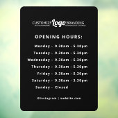 Autocollant Pour Fenêtre Heures d'ouverture Logo Entreprise Noir (Feuille 3)
