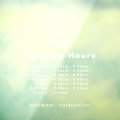 Autocollant Pour Fenêtre Heures d'ouverture Logo Open Times Business Heures (Feuille 3)