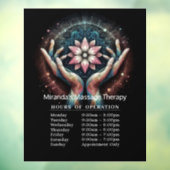 Autocollant Pour Fenêtre Heures d'ouverture Massage Thérapie Mains de Guéri (Feuille 3)