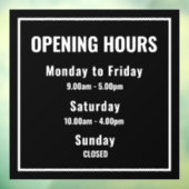 Autocollant Pour Fenêtre Heures d'ouverture minimales adhésif pour vitrine (Feuille 3)