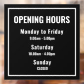 Autocollant Pour Fenêtre Heures d'ouverture minimales adhésif pour vitrine (Feuille 2)