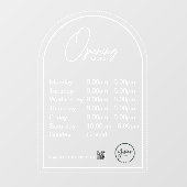 Autocollant Pour Fenêtre Heures d'ouverture minimales Clôture transparente  (Feuille)
