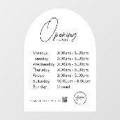Autocollant Pour Fenêtre Heures d'ouverture minimales Clôture transparente  (Feuille)