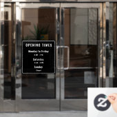 Autocollant Pour Fenêtre Heures d'ouverture minimales Noir (Porte de bureau)