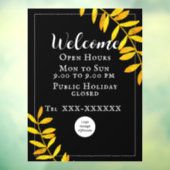 Autocollant Pour Fenêtre Heures d'ouverture minimalistes (Feuille 3)