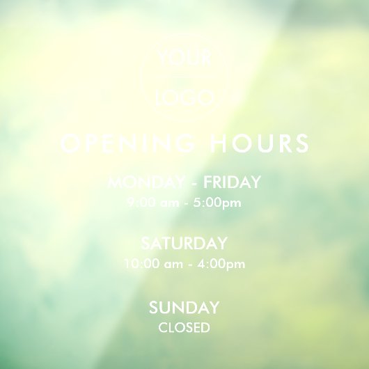 Autocollant Pour Fenêtre Heures d'ouverture minimes modernes (Feuille 3)