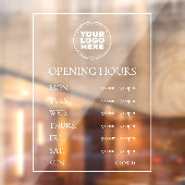 Autocollant Pour Fenêtre Heures d'ouverture minimes simples et élégantes (Feuille 2)