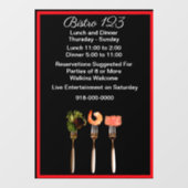 Autocollant Pour Fenêtre Heures d'ouverture Moderne (Feuille)