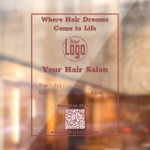 Autocollant Pour Fenêtre Heures d'ouverture modernes Code QR Salon (Feuille 2)