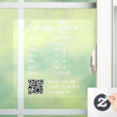Autocollant Pour Fenêtre Heures d'ouverture modernes Code QR Script Petite  (Maison)