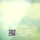 Autocollant Pour Fenêtre Heures d'ouverture modernes Code QR Script Petite  (Feuille 3)