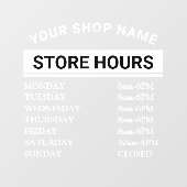 Autocollant Pour Fenêtre Heures d'Ouverture Modernes Écriture Élégante Peti (Feuille)