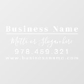 Autocollant Pour Fenêtre Heures d'ouverture modernes Élégant Script Petite  (Feuille)