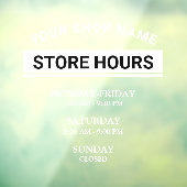 Autocollant Pour Fenêtre Heures d'ouverture modernes Élégant Script Petite  (Feuille 3)