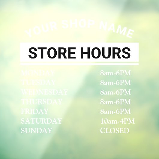 Autocollant Pour Fenêtre Heures d'ouverture modernes Élégant Script Petite (Feuille 3)