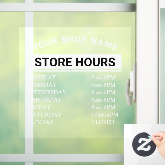 Autocollant Pour Fenêtre Heures d'ouverture modernes Élégant Script Petite (Maison)