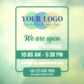 Autocollant Pour Fenêtre Heures d'ouverture Nous sommes ouverts avec votre  (Feuille 3)