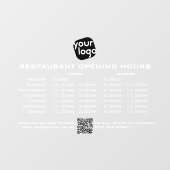 Autocollant Pour Fenêtre Heures d'ouverture personnalisées chic pour le déj (Feuille)