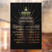 Autocollant Pour Fenêtre Heures d'ouverture personnalisées foncées de marqu (Feuille 2)