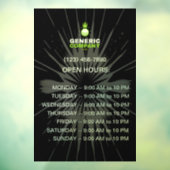 Autocollant Pour Fenêtre Heures d'ouverture personnalisées foncées de marqu (Feuille 3)