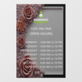 Autocollant Pour Fenêtre Heures d'ouverture personnalisées foncées de marqu (Feuille)