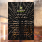 Autocollant Pour Fenêtre Heures d'ouverture personnalisées foncées de marqu (Feuille 2)