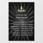 Autocollant Pour Fenêtre Heures d'ouverture personnalisées foncées de marqu (Feuille)