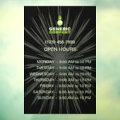 Autocollant Pour Fenêtre Heures d'ouverture personnalisées foncées de marqu (Feuille 3)