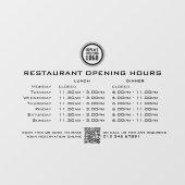 Autocollant Pour Fenêtre Heures d'ouverture personnalisées pour le déjeuner (Feuille)