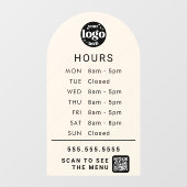 Autocollant Pour Fenêtre Heures d'ouverture personnalisées pour l'entrepris (Feuille)