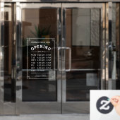 Autocollant Pour Fenêtre Heures d'ouverture professionnelles 7 jours (Porte de bureau)