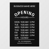 Autocollant Pour Fenêtre Heures d'ouverture professionnelles 7 jours (Feuille)