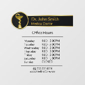 Autocollant Pour Fenêtre Heures d'ouverture professionnelles de Hygieia Med (Feuille)