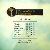 Autocollant Pour Fenêtre Heures d'ouverture professionnelles de Hygieia Med (Feuille 3)