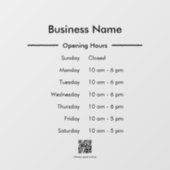 Autocollant Pour Fenêtre Heures d'ouverture Programme Nom de l'entreprise Q (Feuille)