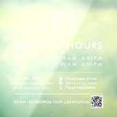 Autocollant Pour Fenêtre Heures d'ouverture QR Code Logo Coordonnées Blanc (Feuille 3)