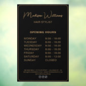 Autocollant Pour Fenêtre Heures d'Ouverture Salon de Coiffure Black Gold (Feuille 3)