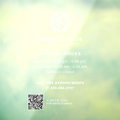Autocollant Pour Fenêtre Heures d'ouverture salon de coiffure code QR logo (Feuille 3)