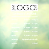 Autocollant Pour Fenêtre Heures d'ouverture Simple Logo d'entreprise profes (Feuille 3)