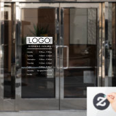 Autocollant Pour Fenêtre Heures d'ouverture Simple Logo d'entreprise profes (Porte de bureau)