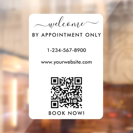 Autocollant Pour Fenêtre Heures d'ouverture sur rendez-vous uniquement Bien (Feuille 2)