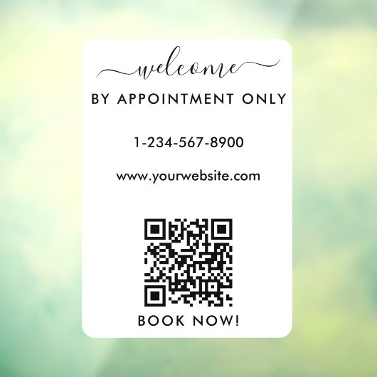 Autocollant Pour Fenêtre Heures d'ouverture sur rendez-vous uniquement Bien (Feuille 3)