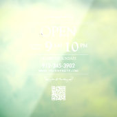 Autocollant Pour Fenêtre Heures d'ouverture Transparent Qr Code Moderne (Feuille 3)