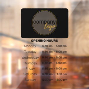 AUTOCOLLANT POUR FENÊTRE HEURES D'OUVRAGE MODERNE DU LOGO DE MAGASIN D'OPÉR