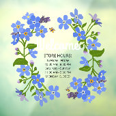 Autocollant Pour Fenêtre Heures du magasin de fermeture de fenêtre Fleurs b (Feuille 3)