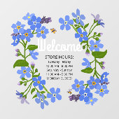 Autocollant Pour Fenêtre Heures du magasin de fermeture de fenêtre Fleurs b (Feuille)