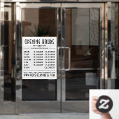 Autocollant Pour Fenêtre Heures et informations d'ouverture de l'entreprise (Porte de bureau)