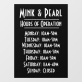 Autocollant Pour Fenêtre Heures simples d'opération Clôture de fenêtre stat (Feuille)