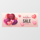 Autocollant Pour Fenêtre Heureuse Sainte-Valentin Vente Ballons cardiaques (Feuille)